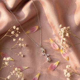 Falling Rose Pendant Necklace
