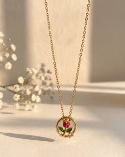 Tulip Flower Pendant Necklace