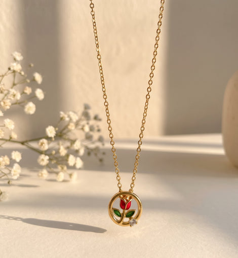 Tulip Flower Pendant Necklace