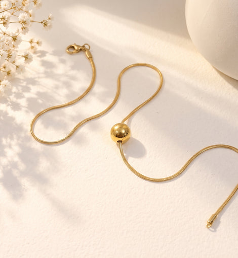 Gold Ball Pendant Necklace