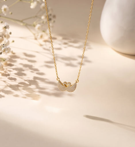 Dual Swan Crystal Pendant Necklace