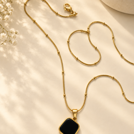 Black and White duo Pendant Necklace