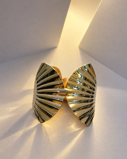 Gold Wing Open Cuff Bracelet