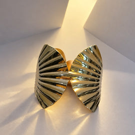 Gold Wing Open Cuff Bracelet