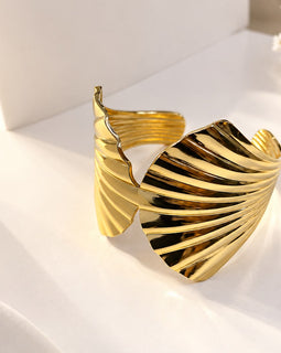Gold Wing Open Cuff Bracelet