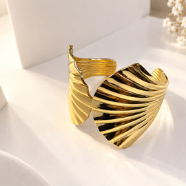 Gold Wing Open Cuff Bracelet